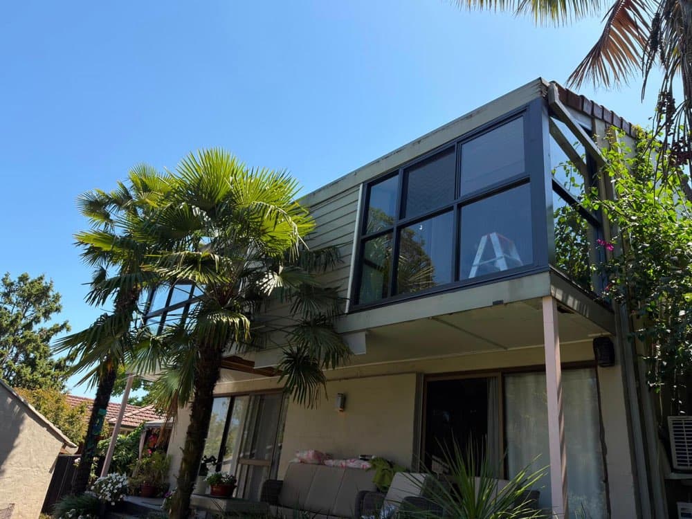 Black Frame Windows and Doors, Weatherboard House