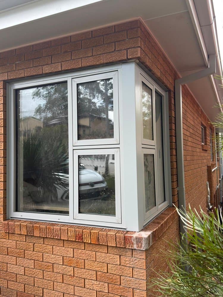 Corner Nook Windows, Grey Frame
