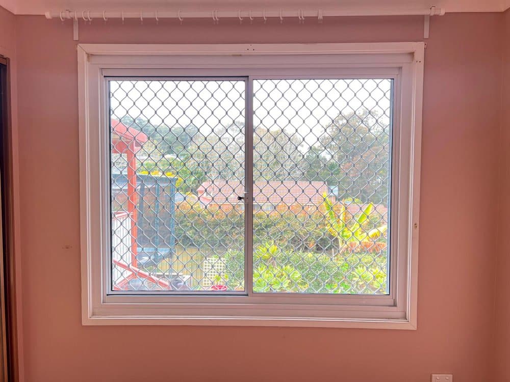 Security Mesh Window, Pink Bedroom