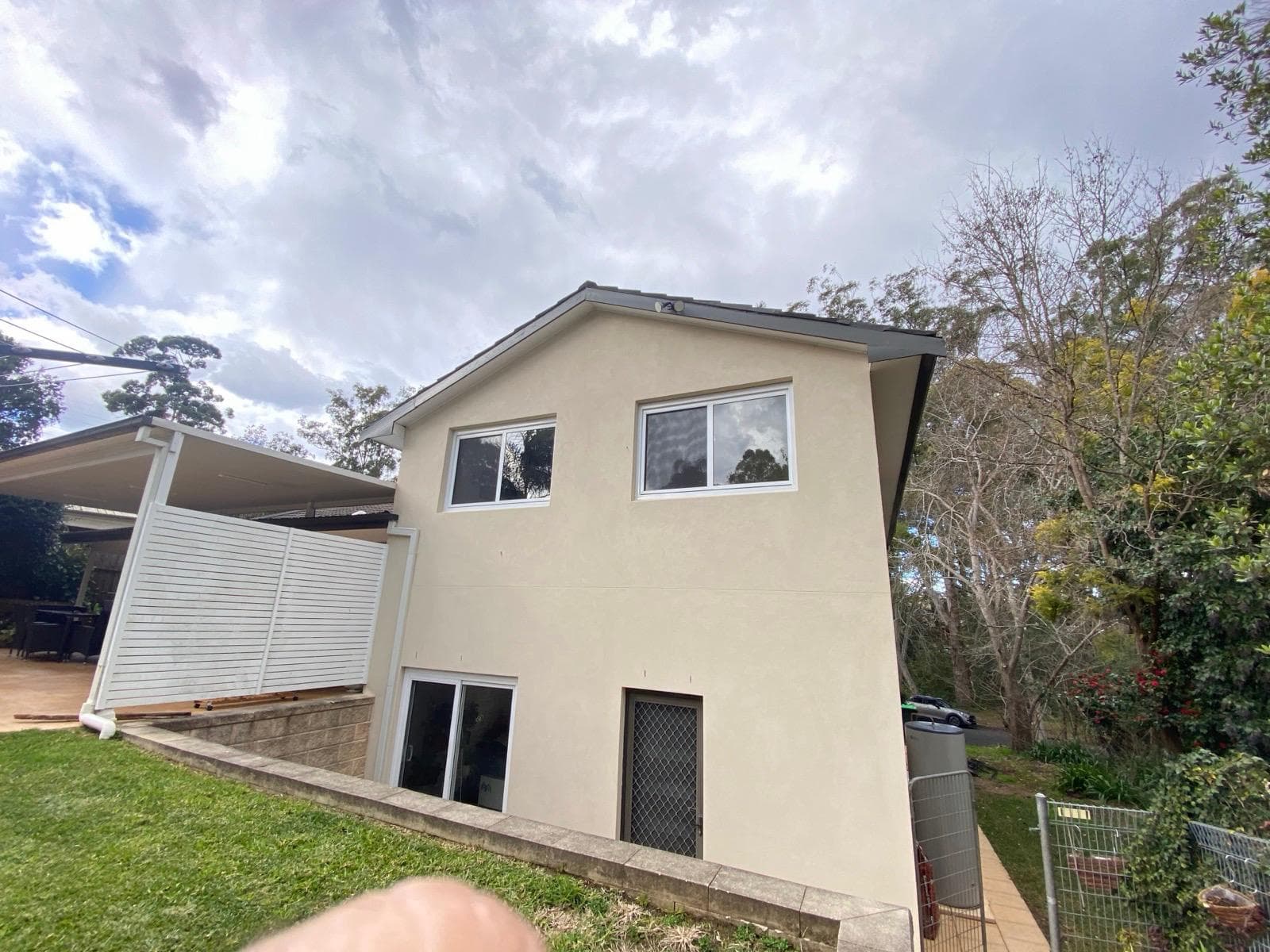 New aluminium windows and sliding door on a balcony